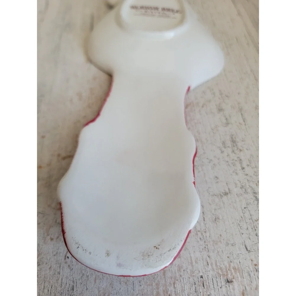 Bistro sleigh bell ceramic spoon rest Xmas kitchen accessory home decor